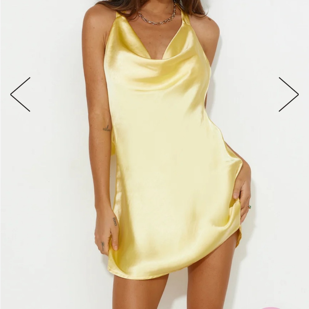 Lulus cowl neck satin dress